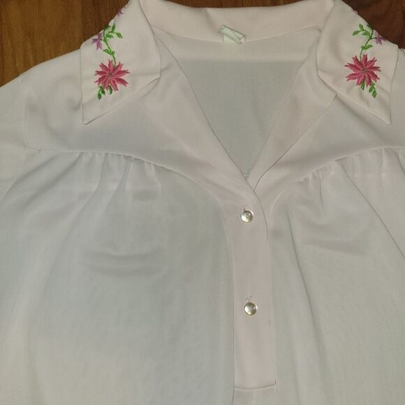 Vintage Sears Embroidered Nightgown Large 38/40 - Picture 7 of 12